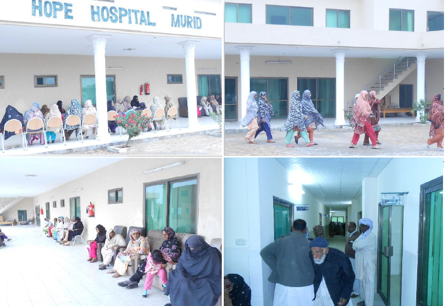 Patients waiting at the Eye and Health Clinic